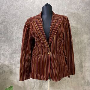 Vintage Y2K Retro Jacket Women's size 8 Striped Blazer Mod Trippy